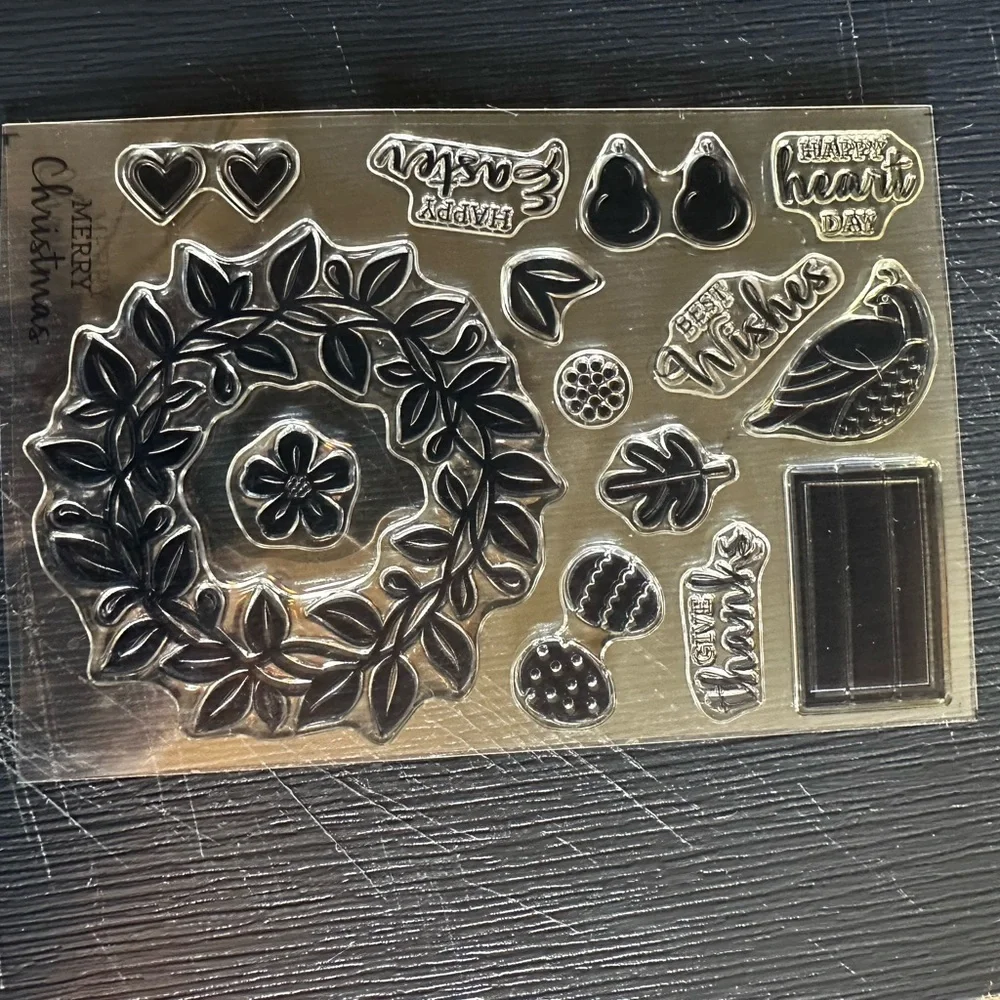 Stampin' Up! Black Leaf Wreath & Greetings Stamp Set